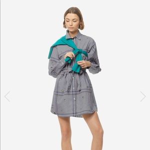 NWT Maison Kitsune Gingham Lemon Shirtdress